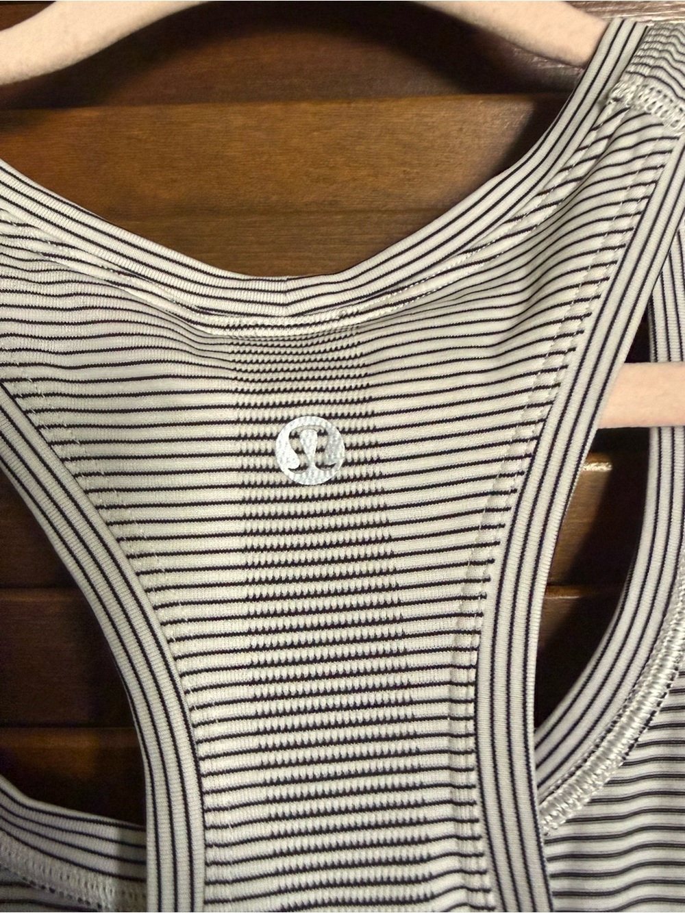 Lululemon Swiftly tank size 10 black and white stripe. Worn once. - Picture 4 of 4